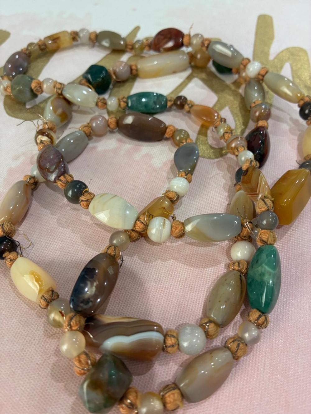 Boho Multi-Color Agate Bead Necklace - Unbranded View 5